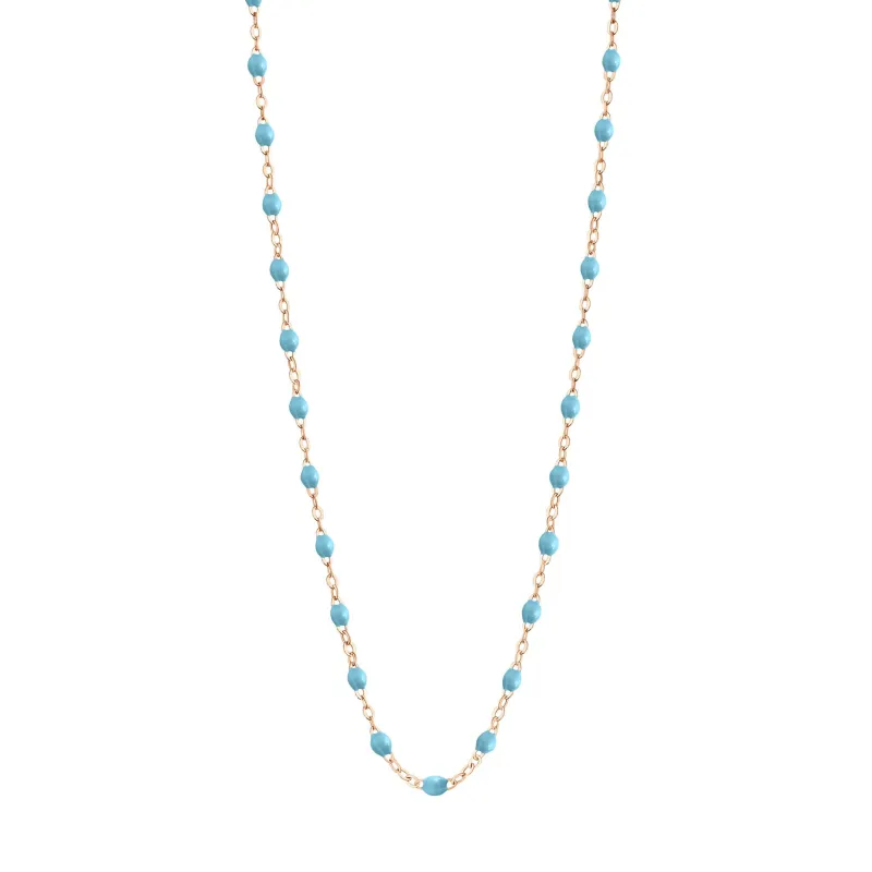 Classic Gigi Turquoise necklace, Rose Gold, 16.5" made by Gigi Clozeau
