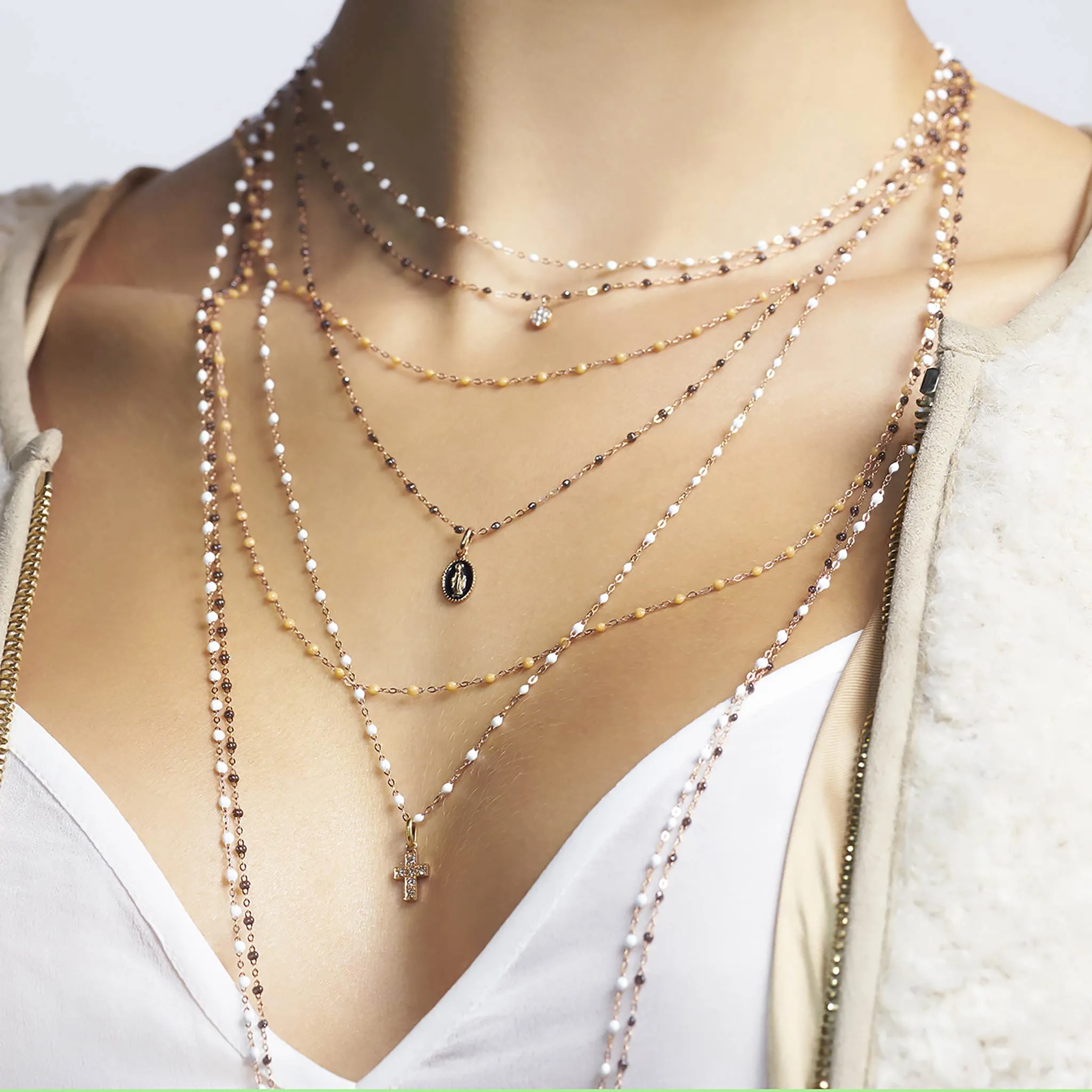 Classic Gigi White necklace, Rose Gold, 16.5" sold by Gigi Clozeau product image thumbnail 2