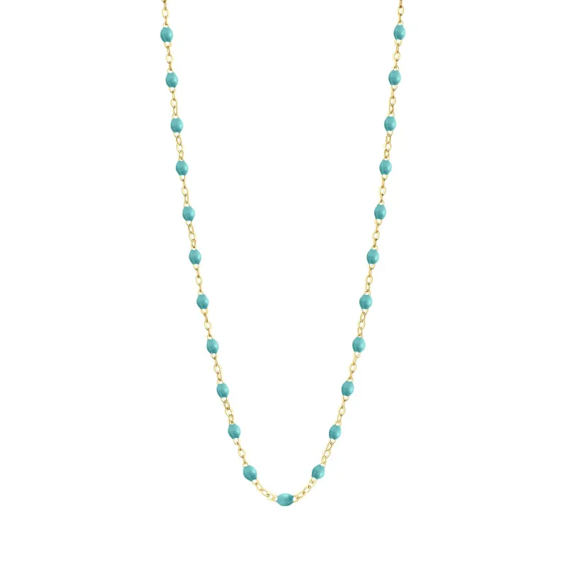 Classic Gigi Turquoise Green necklace, yellow gold, 16.5" made by Gigi Clozeau