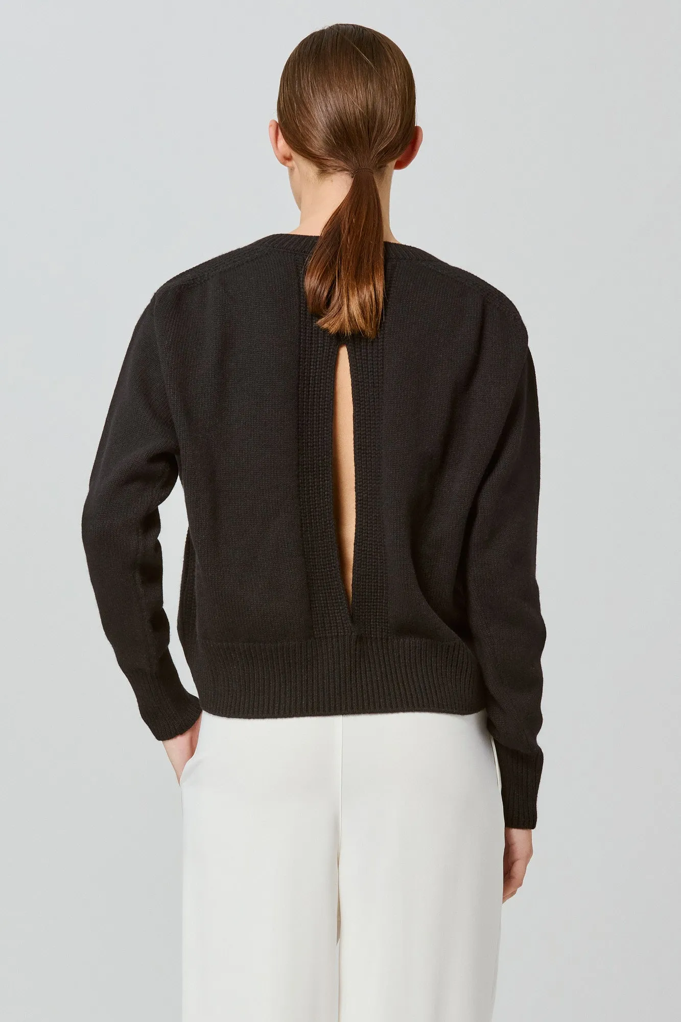 Medea round neck cashmere sweater with back slit sold by SA SU PHI product image thumbnail 2