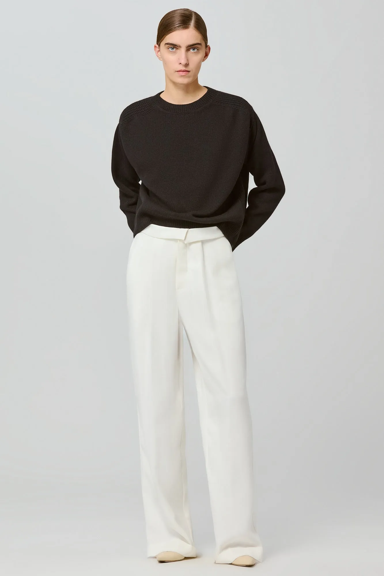 Medea round neck cashmere sweater with back slit sold by SA SU PHI product image thumbnail 4