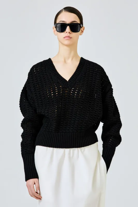 V neck regular cashmere sweater made by SA SU PHI