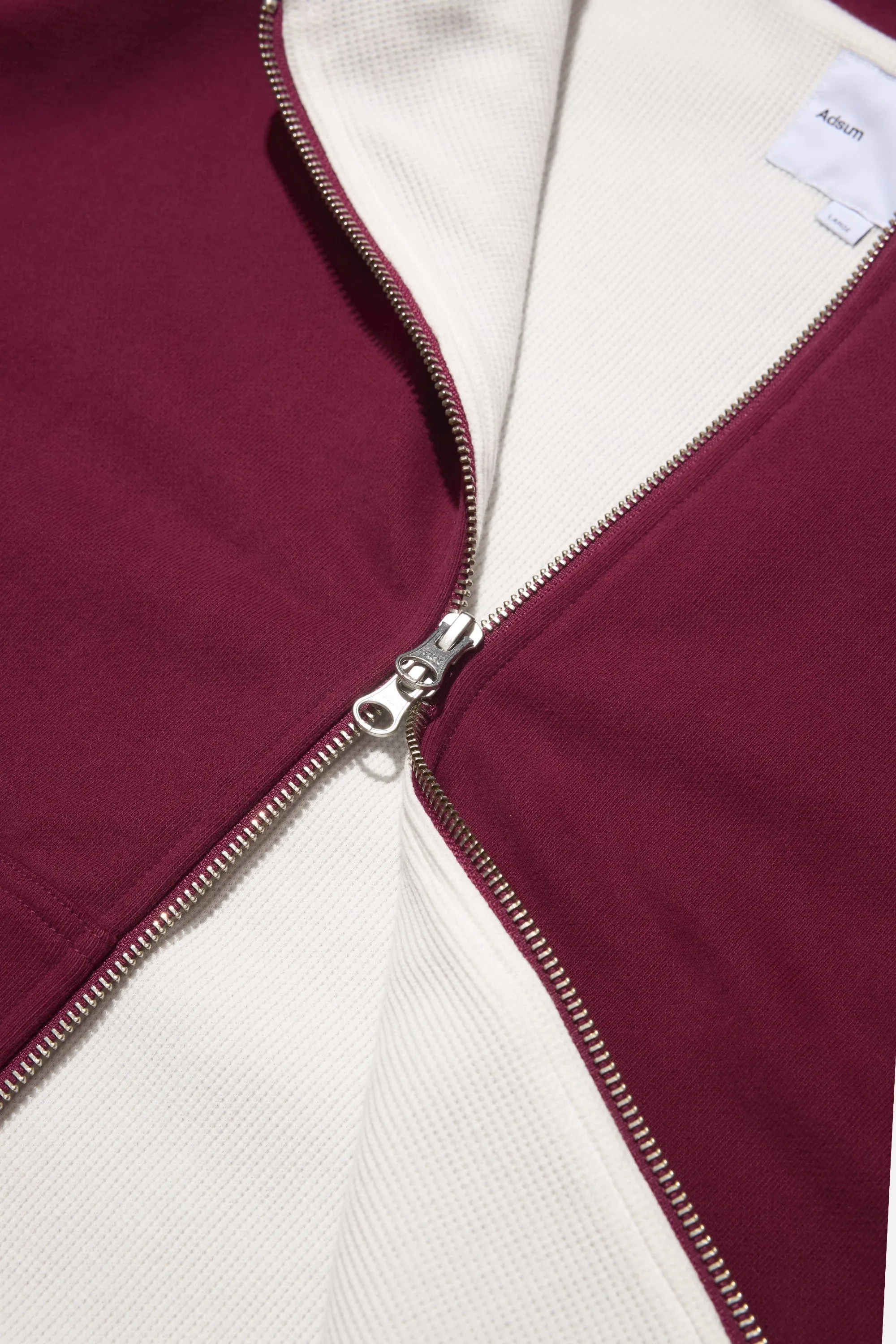 Waffle Zip Hoodie - Maroon sold by Adsum NYC product image thumbnail 5