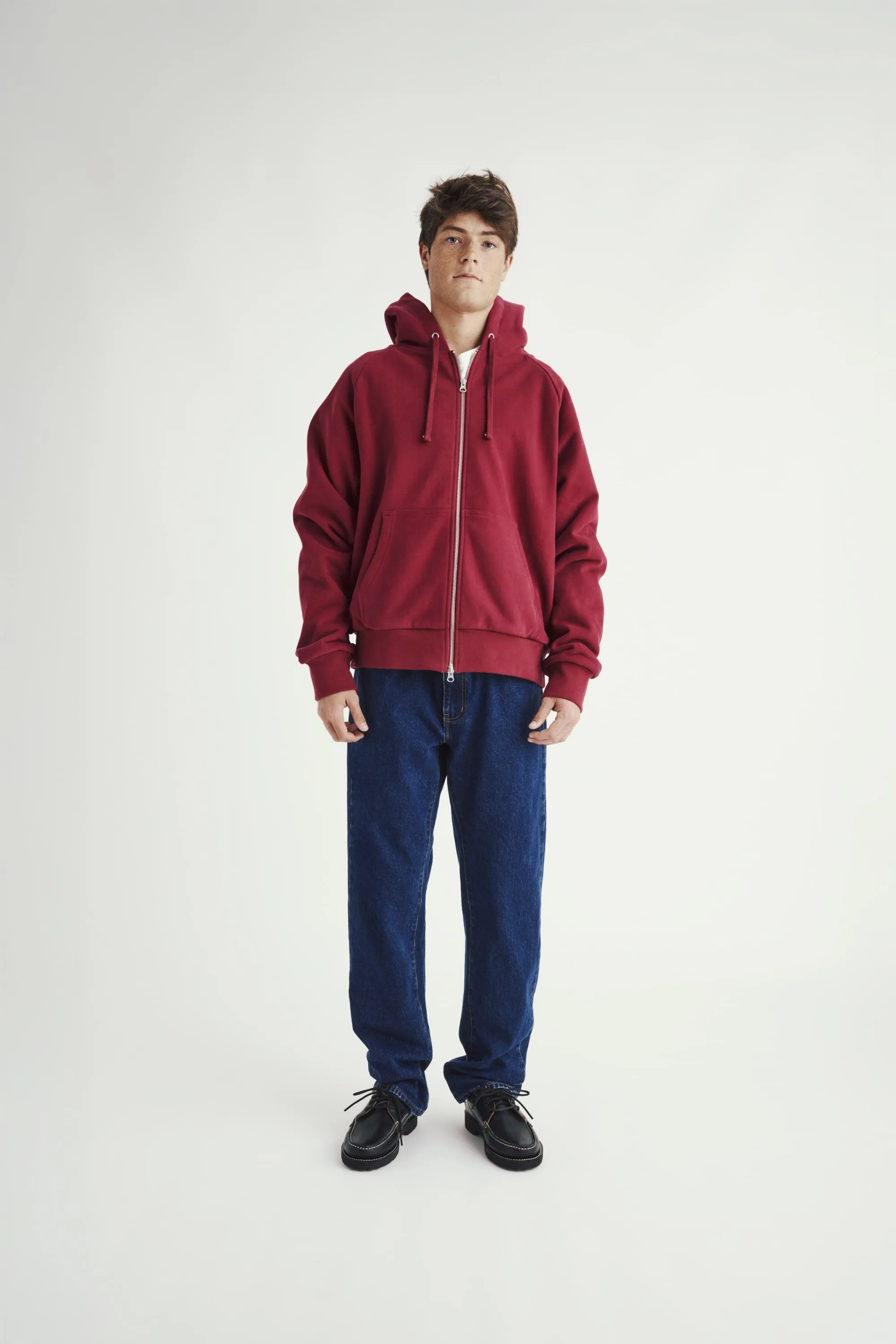 Waffle Zip Hoodie - Maroon sold by Adsum NYC product image thumbnail 2