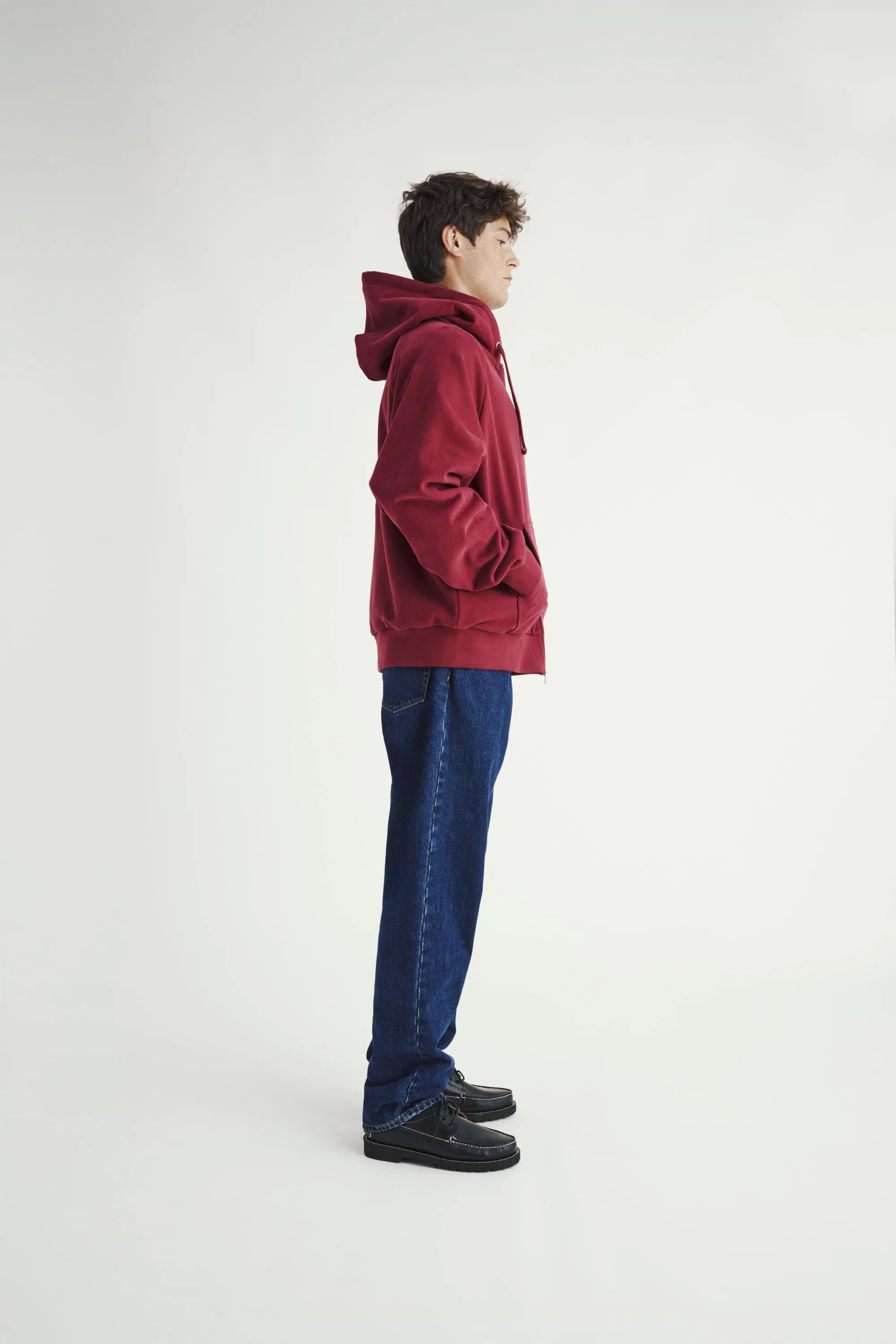 Waffle Zip Hoodie - Maroon sold by Adsum NYC product image thumbnail 3