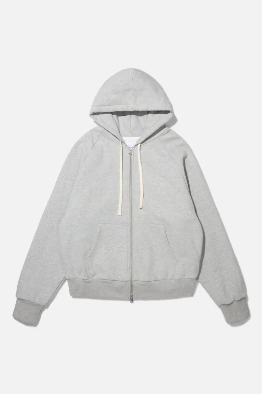 Waffle Zip Hoodie - Bleached Heather Grey made by Adsum