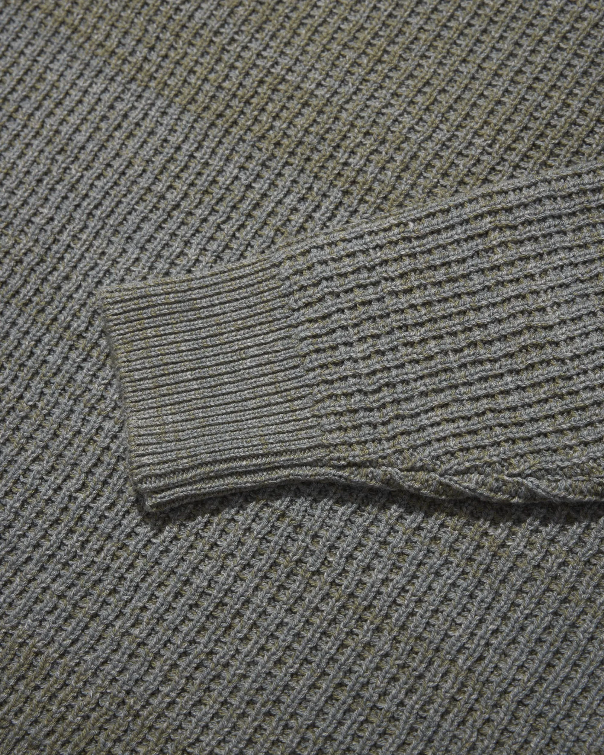 Waffle Knit Crewneck Sweater - Olive Heather sold by Adsum product image thumbnail 4