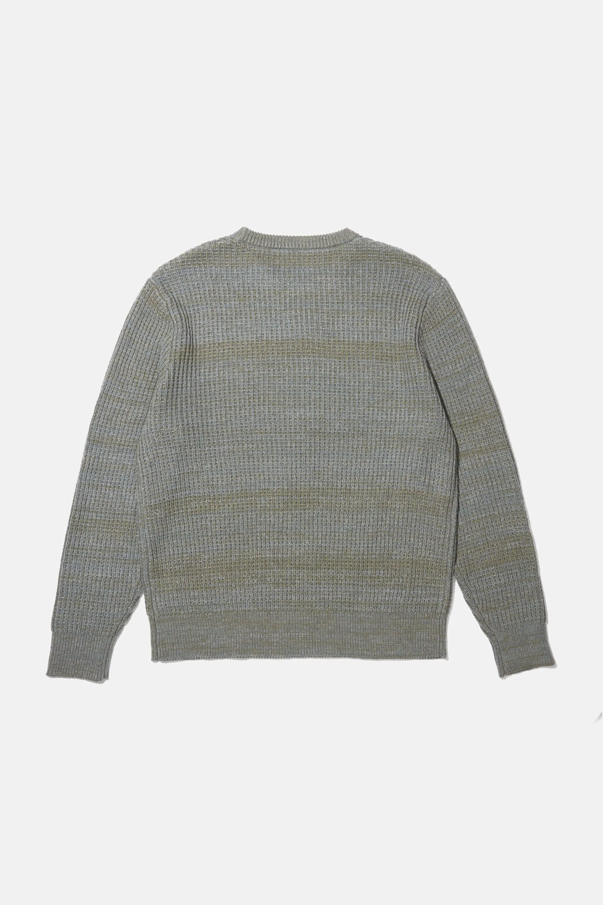 Waffle Knit Crewneck Sweater - Olive Heather sold by Adsum product image thumbnail 2