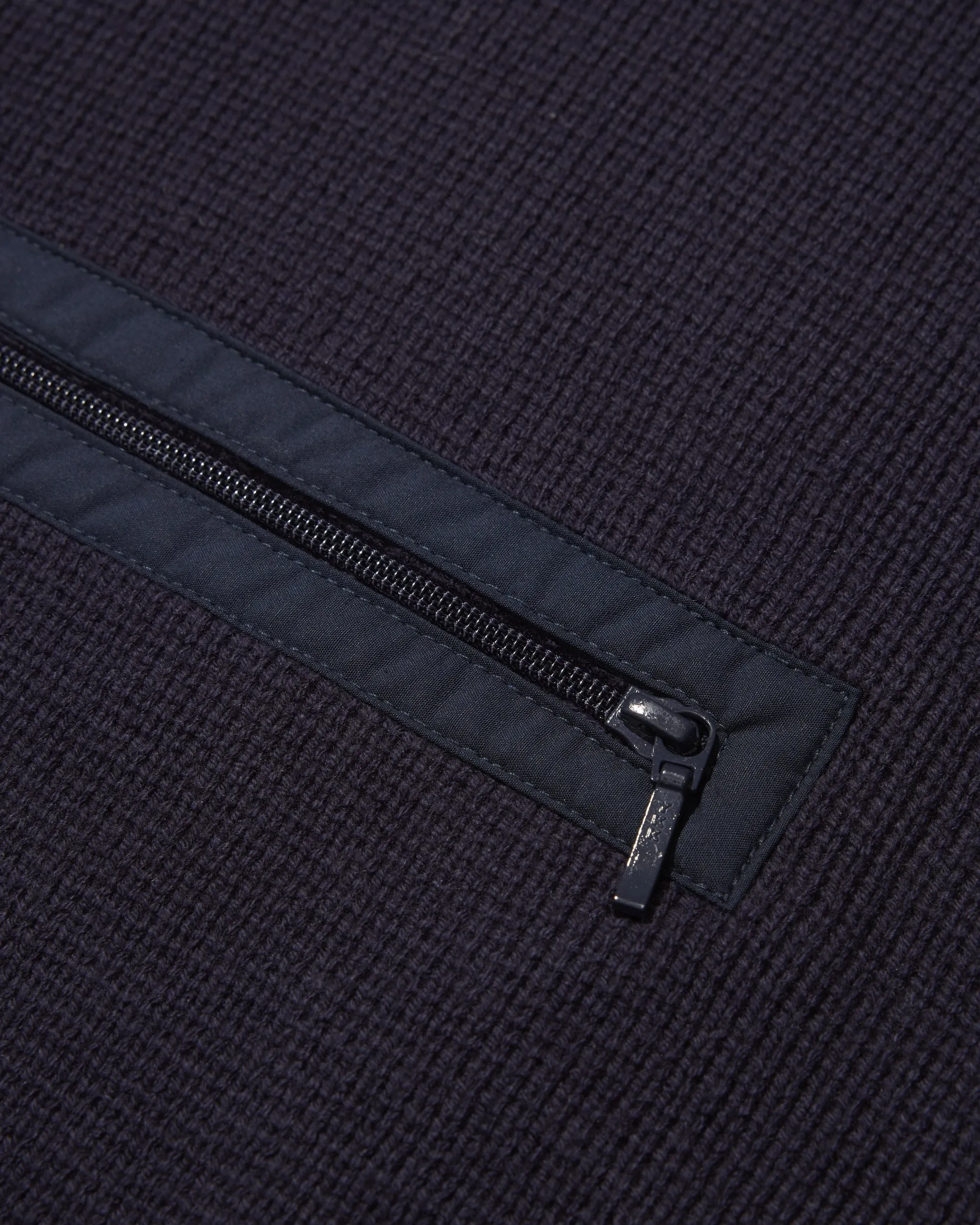 3/4 Zip Knit Pocket Sweater - Navy sold by Adsum product image thumbnail 5