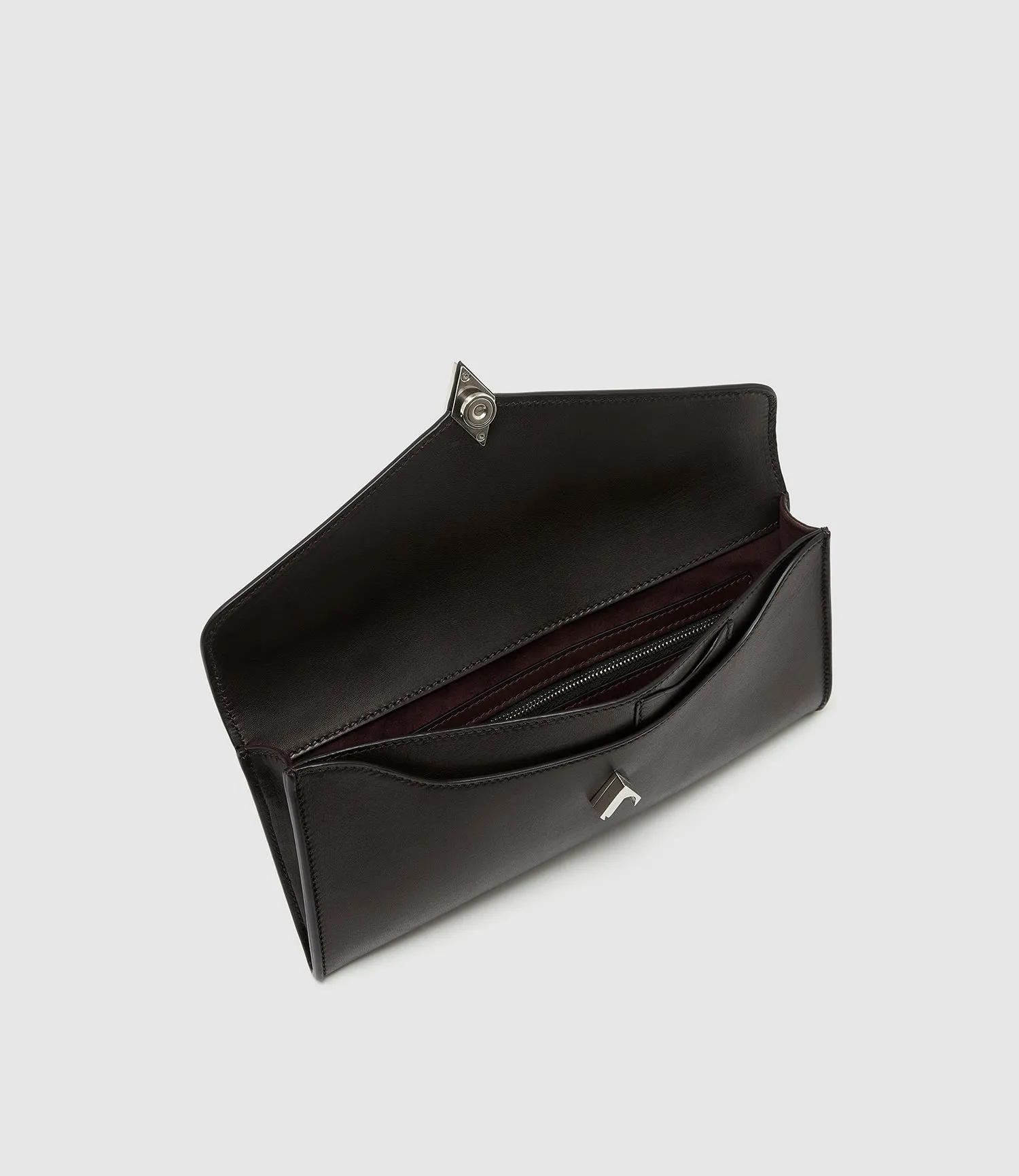 Edge Clutch Buttery Nappa Cacao with Silver Hardware sold by Metier product image thumbnail 3