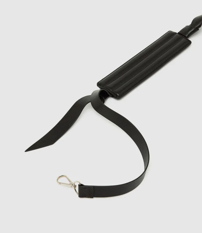 Adjustable Bombé Strap Supple Calfskin Black with Silver Hardware made by Metier