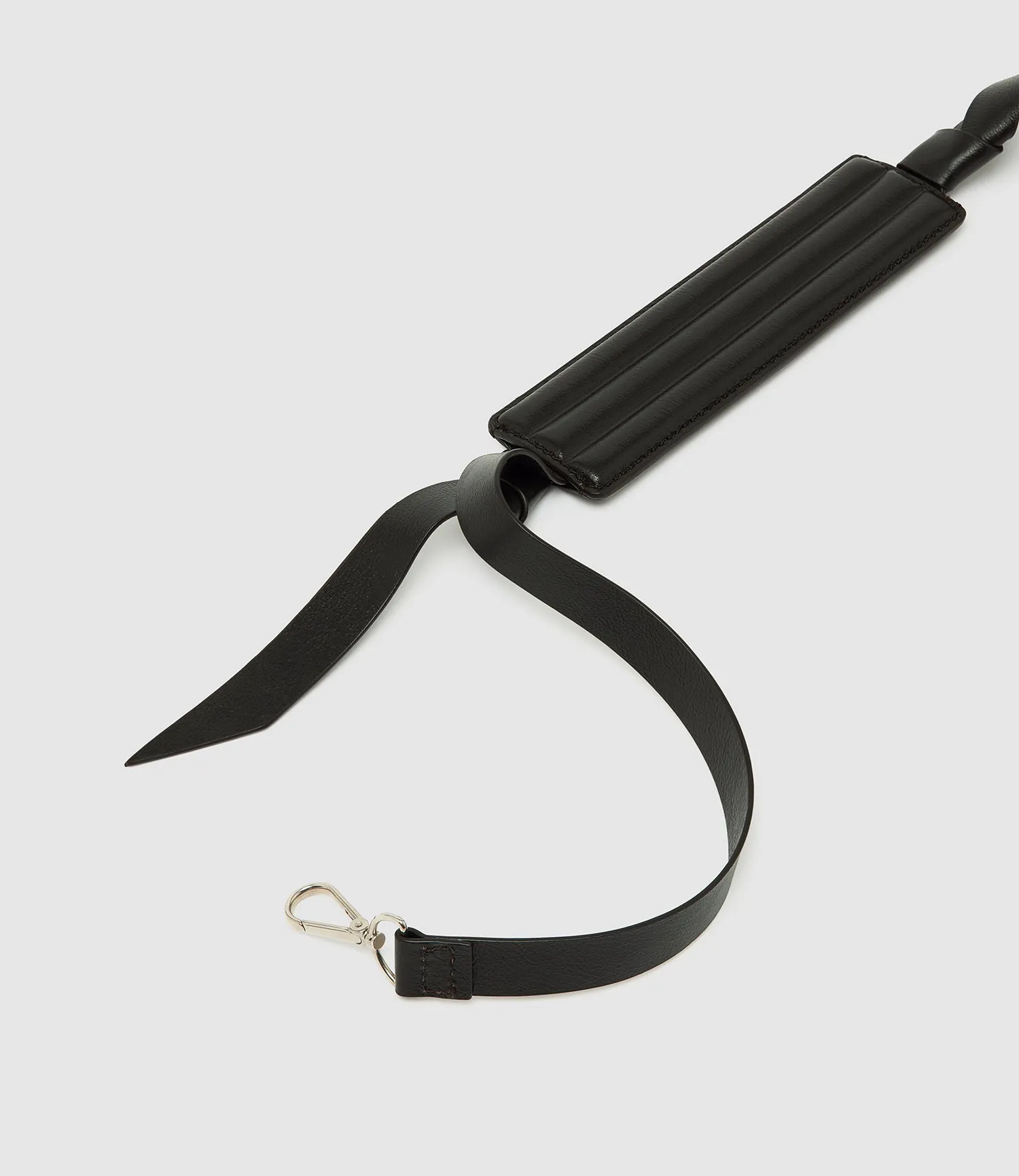 Adjustable Bombé Strap Supple Calfskin Black with Silver Hardware sold by Metier