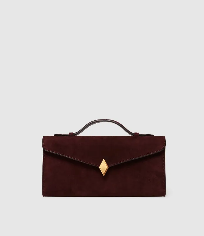 Edge Clutch Buttery Suede Amarone made by Metier