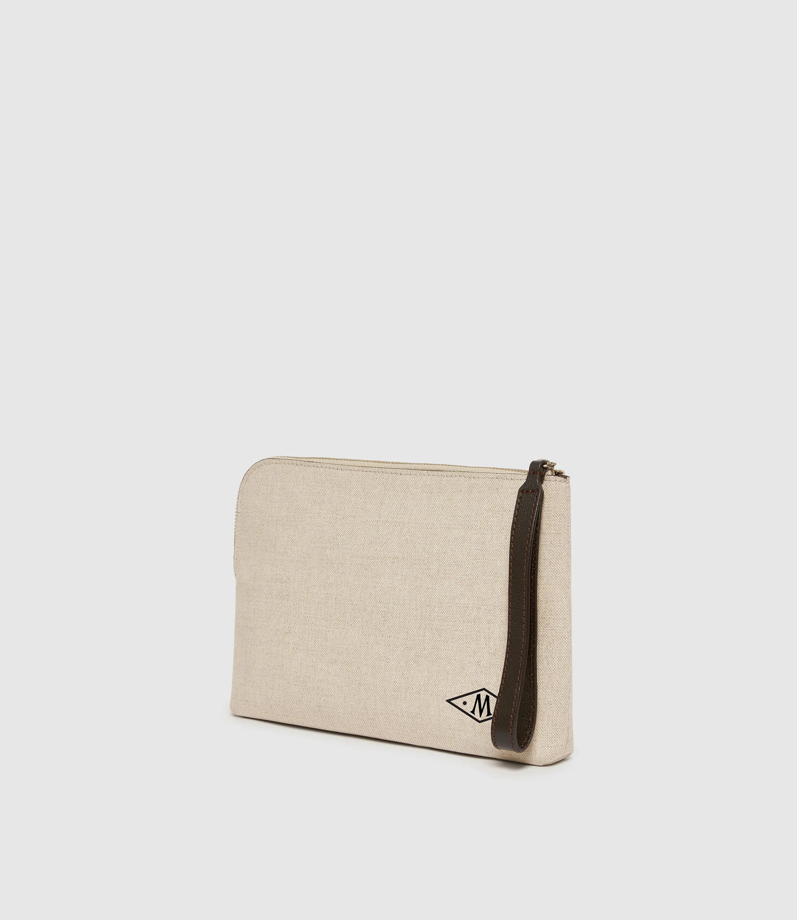 Wristlet Clutch Natural Linen With Elvis Cacao sold by Metier product image thumbnail 5