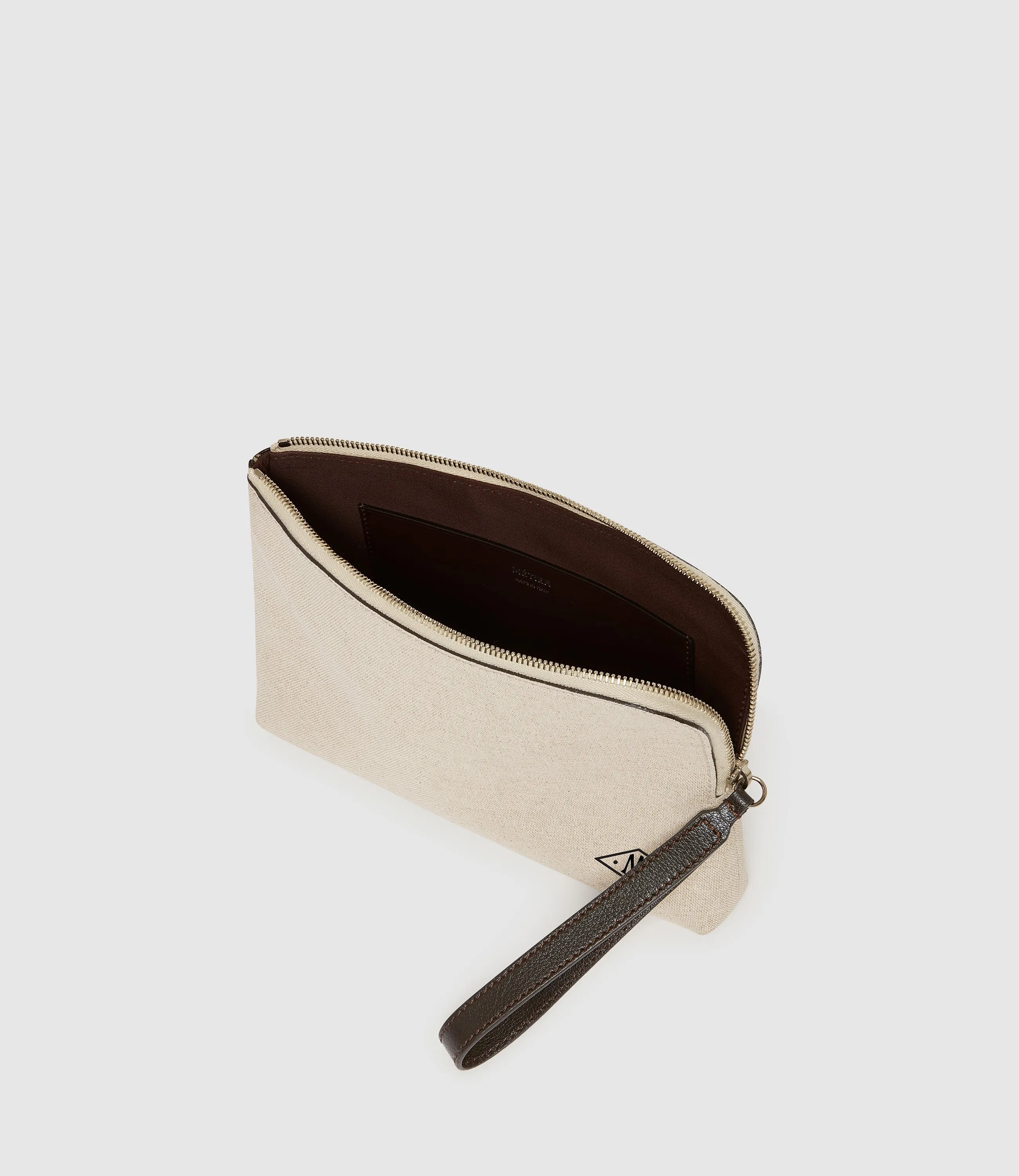 Wristlet Clutch Natural Linen With Elvis Cacao sold by Metier product image thumbnail 3