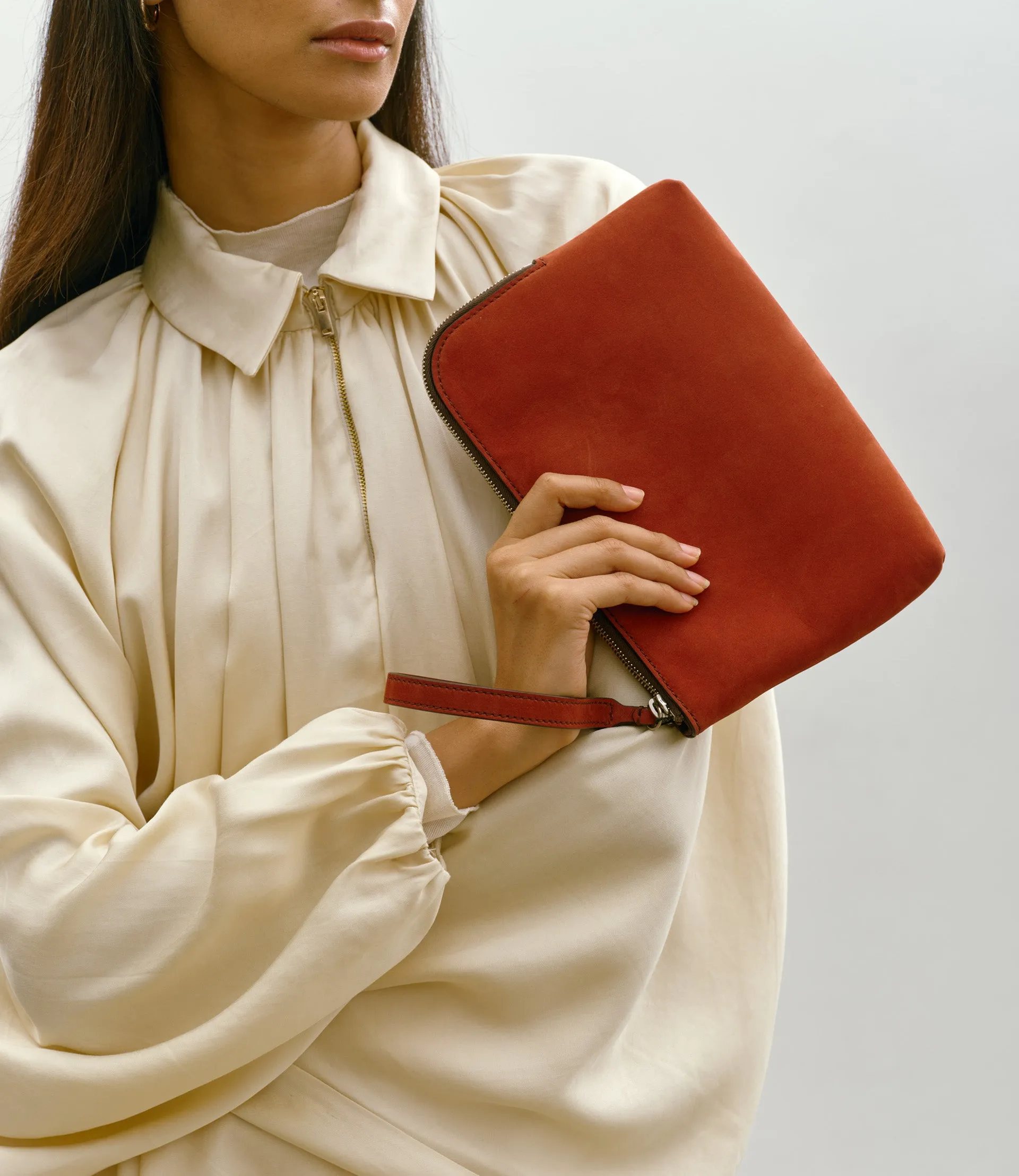 Wristlet Clutch Nubuck Rust sold by Metier product image thumbnail 5