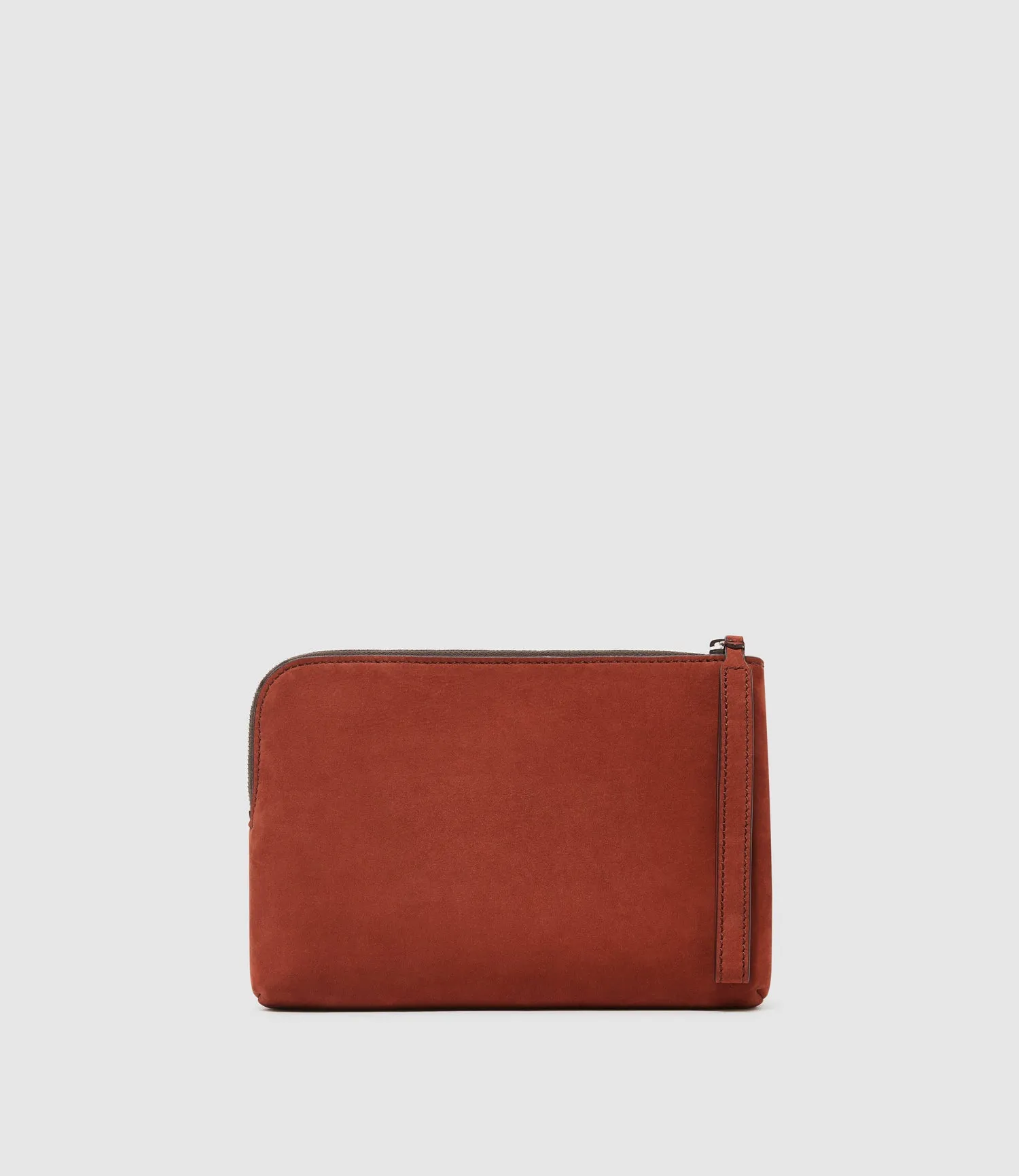 Wristlet Clutch Nubuck Rust sold by Metier