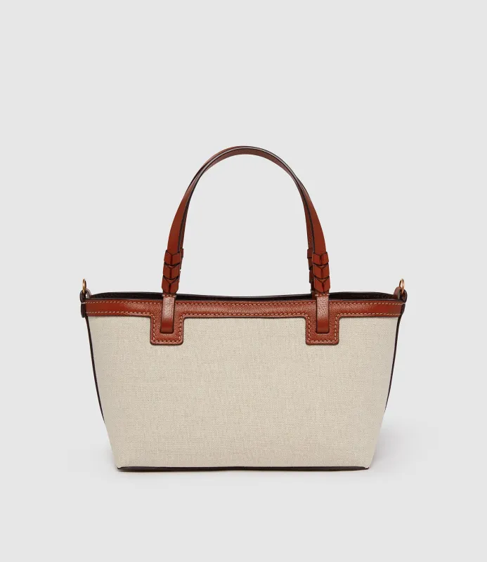 Cala 21 Natural Linen with Cognac made by Metier