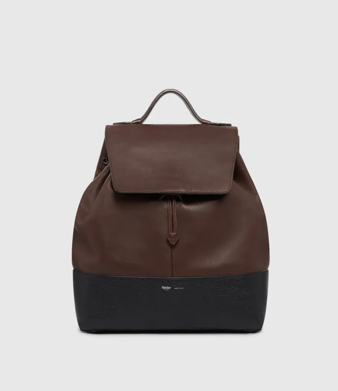 Glide Backpack Rodeo Maduro Brown With Full Grain Black made by Metier