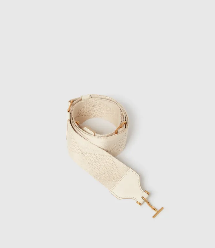 Women's Diamond Webbing Strap White Sand made by Metier