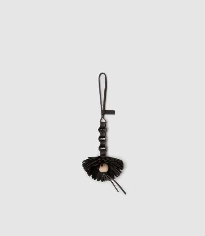 Aquilone Flower Charm Smooth Calfskin Black made by Metier