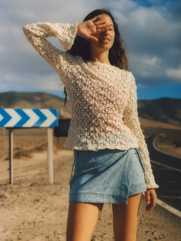 Chablis Cloque Lace Top made by BOTEH