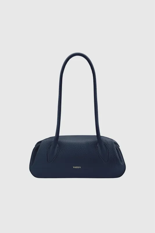 OYSTER MINI SHOULDER BAG - MIDNIGHT PEBBLE GRAINED LEATHER made by Yuzefi