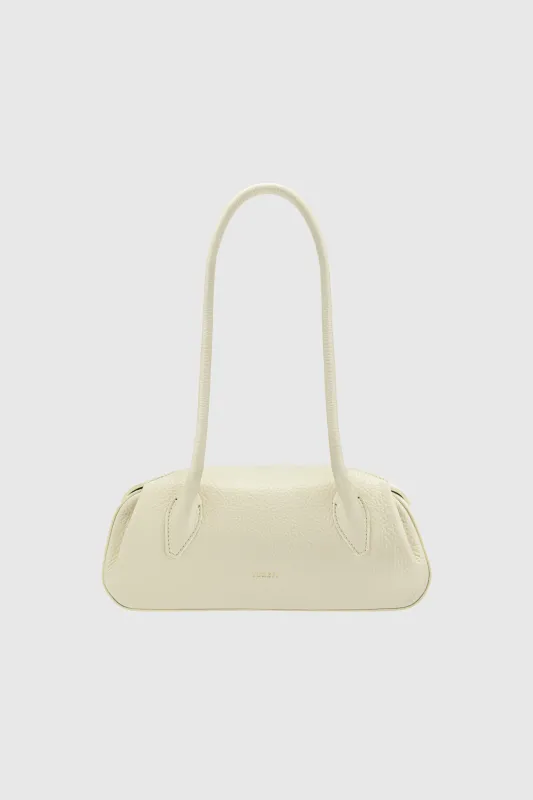 OYSTER MINI SHOULDER BAG - VANILLA PEBBLE GRAINED LEATHER made by Yuzefi