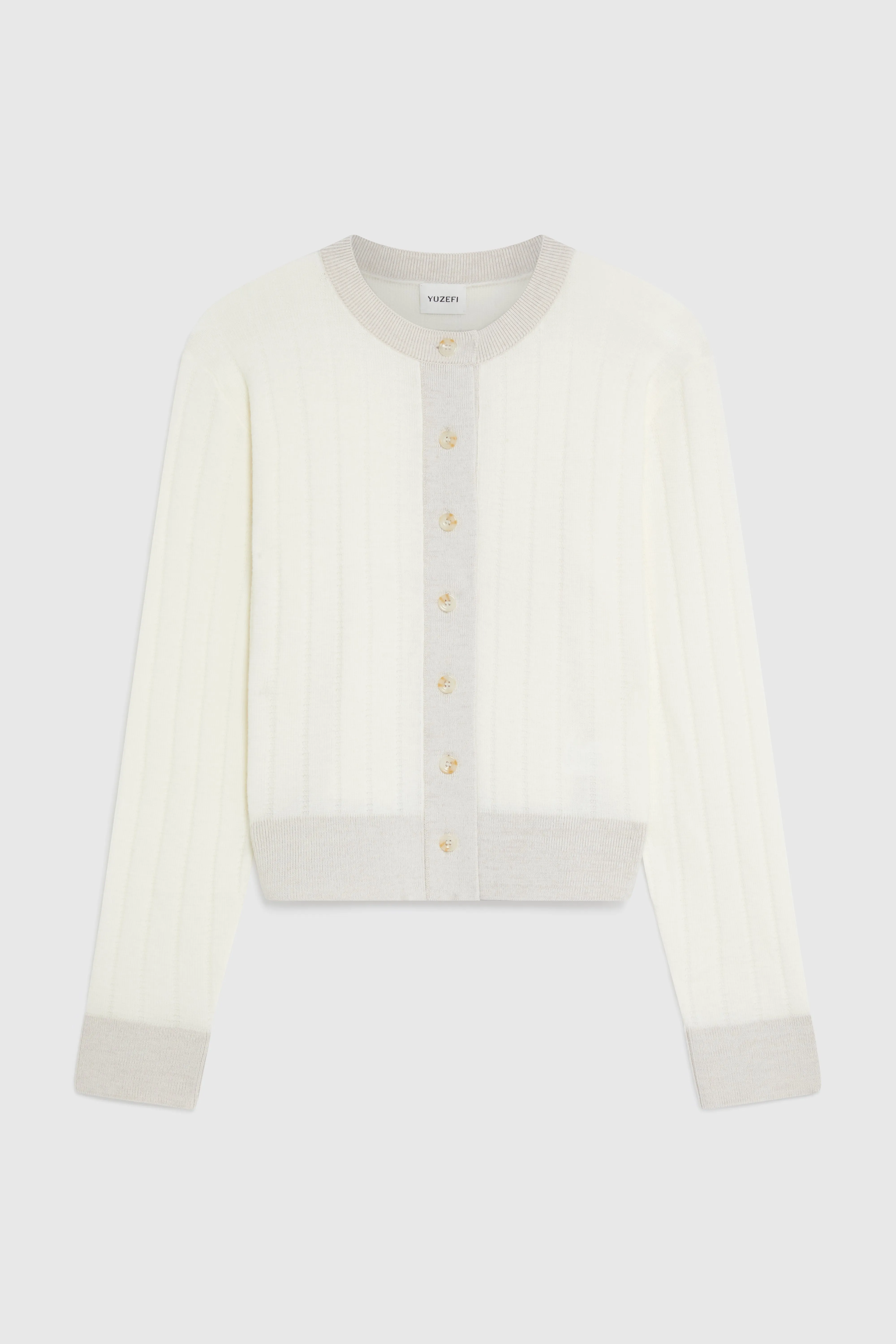 TATUM TUCK STITCH CARDIGAN - OATMEAL sold by Yuzefi