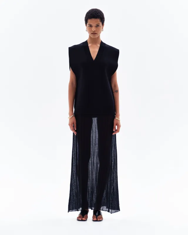 VYRE VEST DRESS - BLACK made by Yuzefi