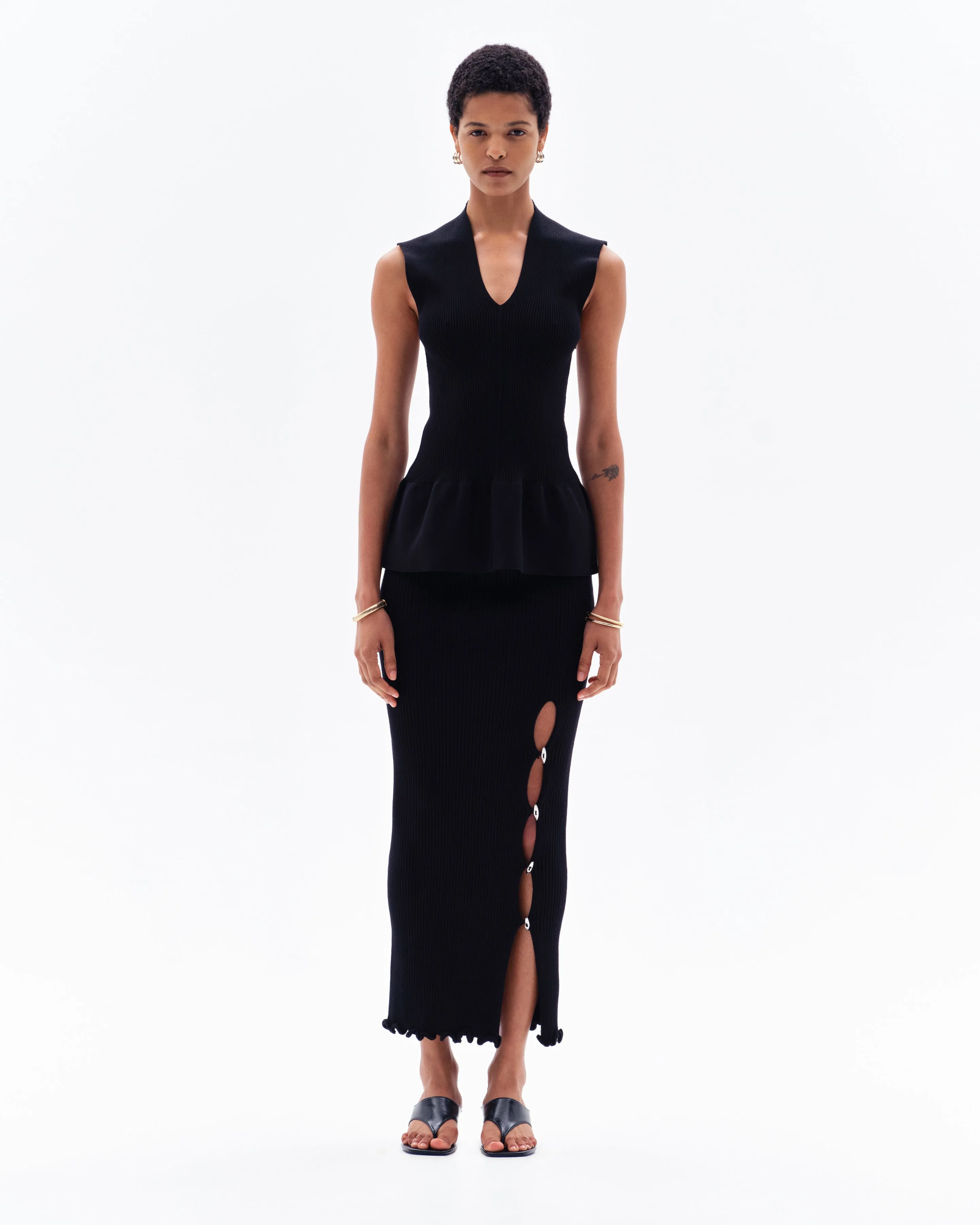 ORIN FLARED SLEEVELESS TOP - BLACK sold by Yuzefi product image thumbnail 2