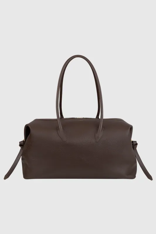 BRIOCHE WEEKENDER - ESPRESSO PEBBLE GRAINED LEATHER made by Yuzefi