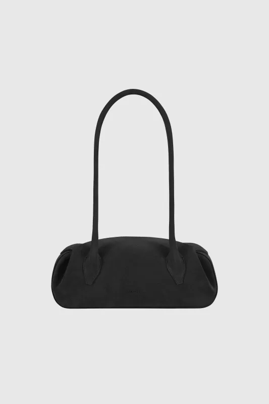 OYSTER MINI SHOULDER BAG - BLACK SUEDE made by Yuzefi