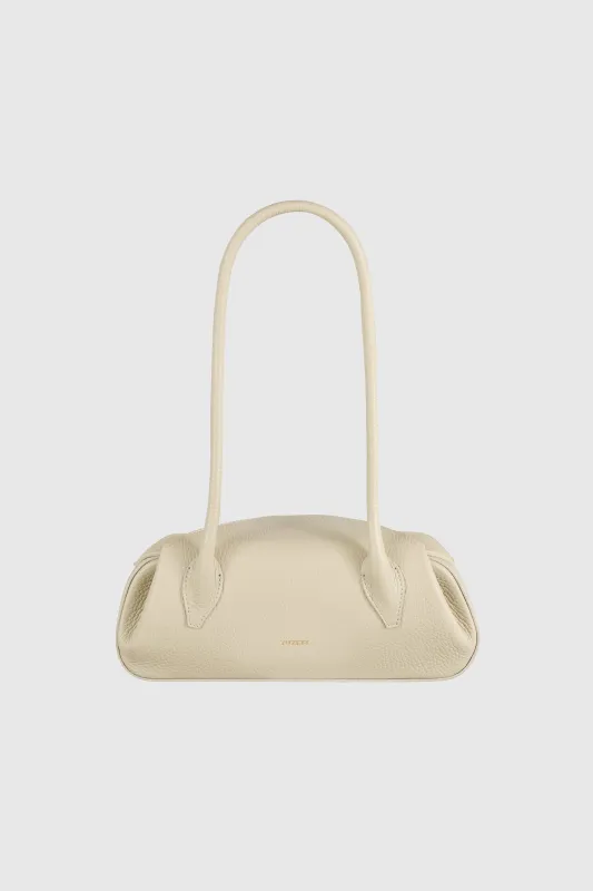 OYSTER MINI SHOULDER BAG - ANGORA PEBBLE GRAINED LEATHER made by Yuzefi
