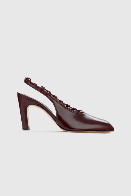 KHANE MID SLINGBACK - BORDEAUX LEATHER made by Yuzefi