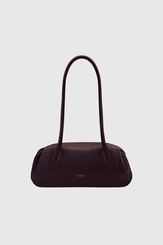 OYSTER MINI SHOULDER BAG - CASSIS PEBBLE GRAINED LEATHER made by Yuzefi