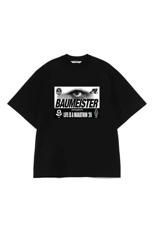 BLACK RAGLAN RUNNER BIB TEE made by MELITTA BAUMEISTER