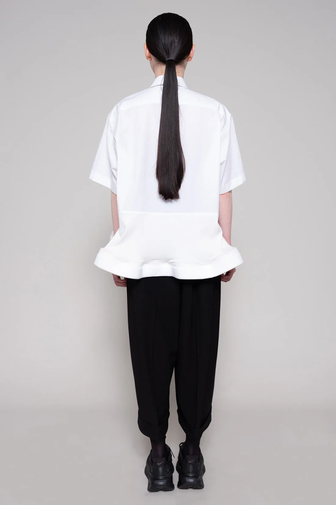 WHITE BOXY RUFFLE HEM SHIRT sold by MELITTA BAUMEISTER product image thumbnail 4