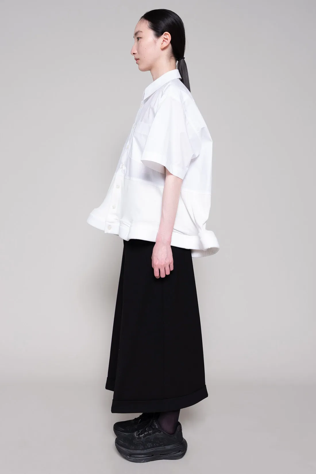 WHITE BOXY RUFFLE HEM SHIRT sold by MELITTA BAUMEISTER product image thumbnail 3