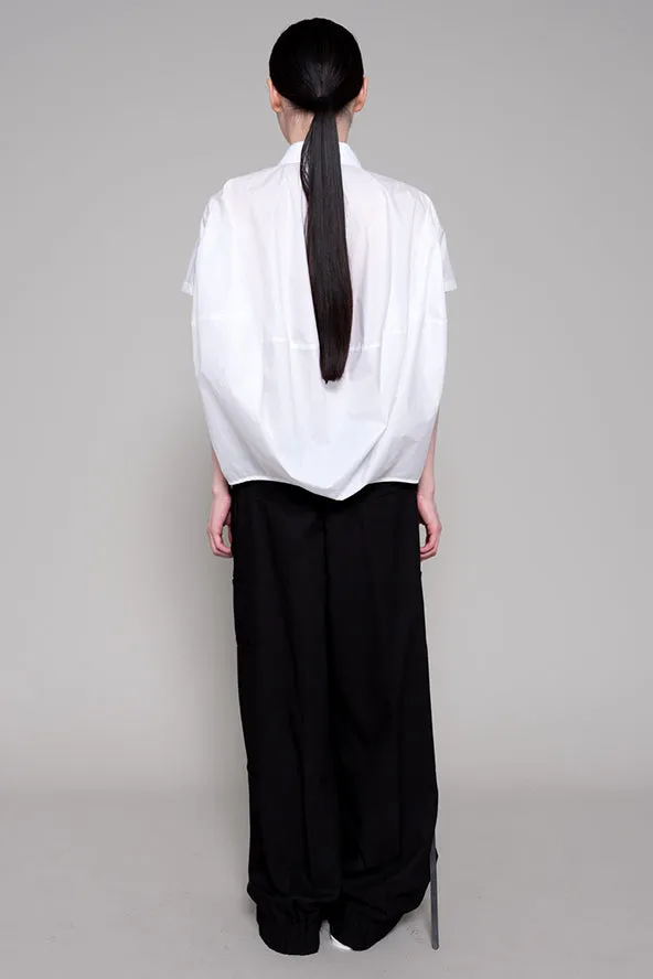 WHITE ROUND COLLAR COCOON SHIRT sold by MELITTA BAUMEISTER product image thumbnail 5