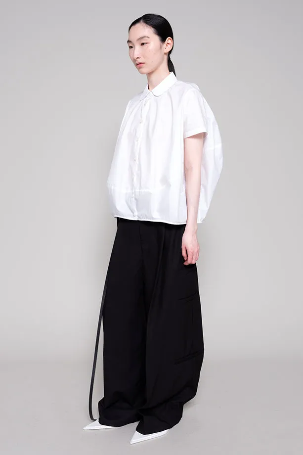 WHITE ROUND COLLAR COCOON SHIRT sold by MELITTA BAUMEISTER product image thumbnail 3