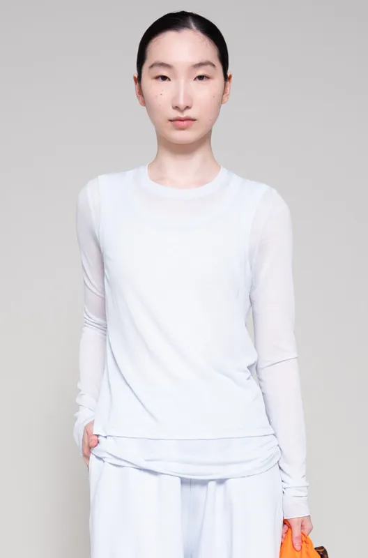 SOFT BLUE LONG SLEEVE DOUBLE TOP made by MELITTA BAUMEISTER