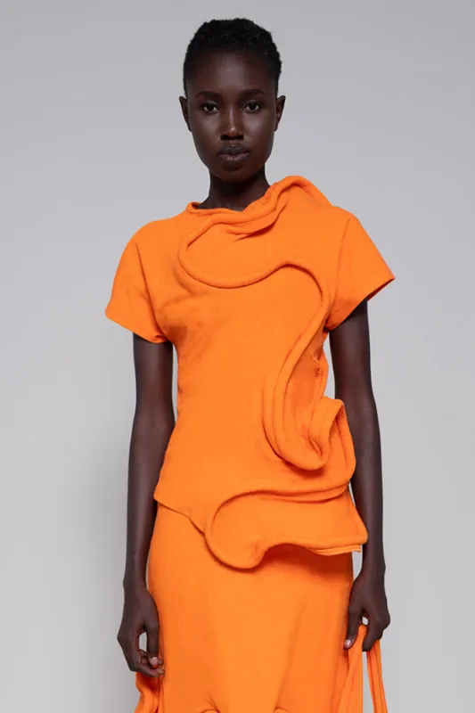 ORANGE SWIRLY TOP made by MELITTA BAUMEISTER