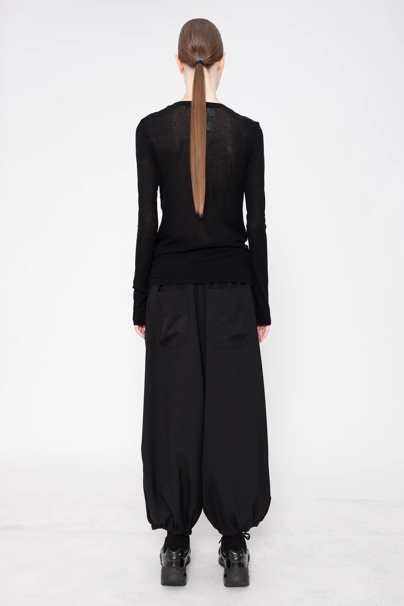 Black Long Sleeve Layered Cotton Top sold by MELITTA BAUMEISTER product image thumbnail 5
