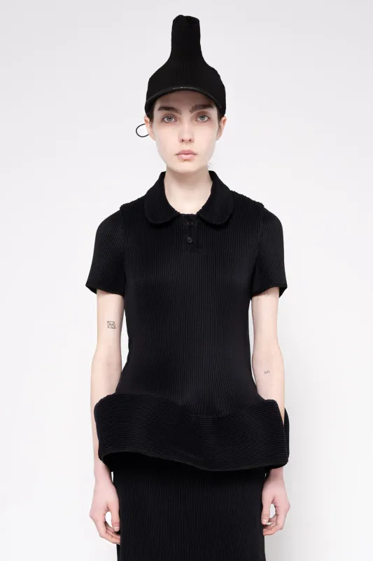 BLACK RIPPLE POLO TOP made by MELITTA BAUMEISTER