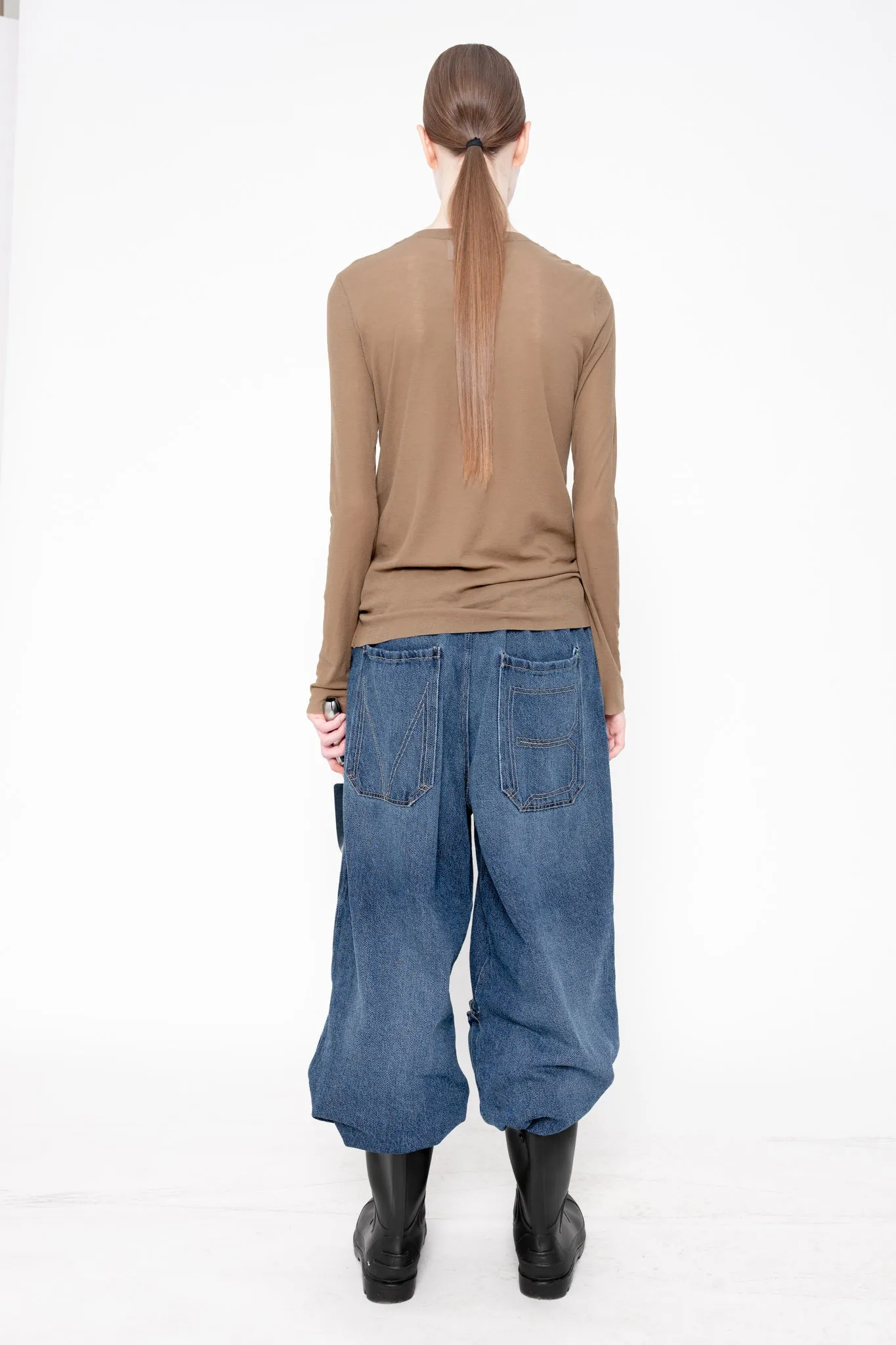 OLIVE BEIGE LONG SLEEVE DOUBLE TOP sold by MELITTA BAUMEISTER product image thumbnail 5