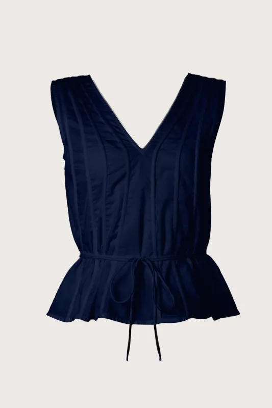 Safar Top in Navy made by Merlette NYC