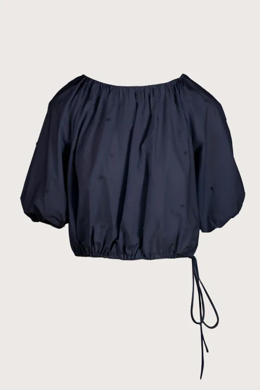 Lotus Top in Navy made by Merlette NYC