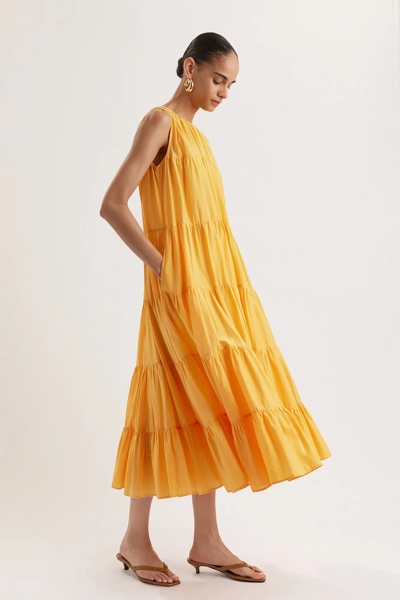 Caron Dress in Marigold sold by Merlette NYC product image thumbnail 3