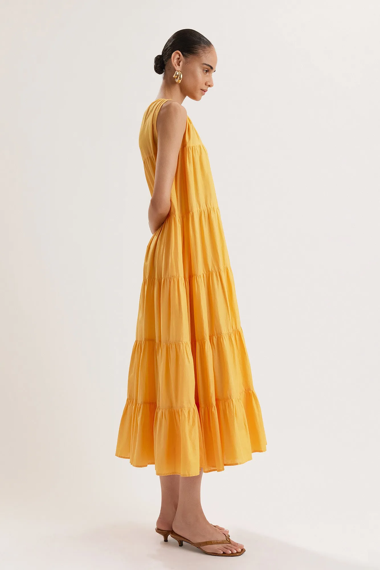 Caron Dress in Marigold sold by Merlette NYC product image thumbnail 4